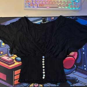 black float top with synched waist